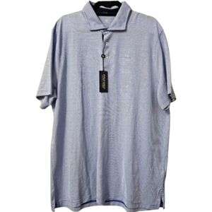 Polo Golf Ralph Lauren Torrey Pines Performance Wicking Stripped Golf Polo Blue